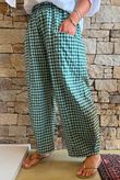 Nonni Gingham Relaxed Barrel Pant Forest